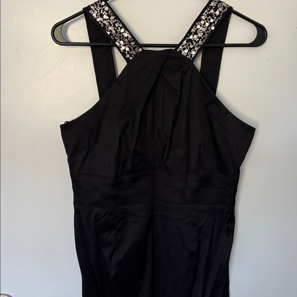 Donna Ricco Black Dress with Sequin Detail